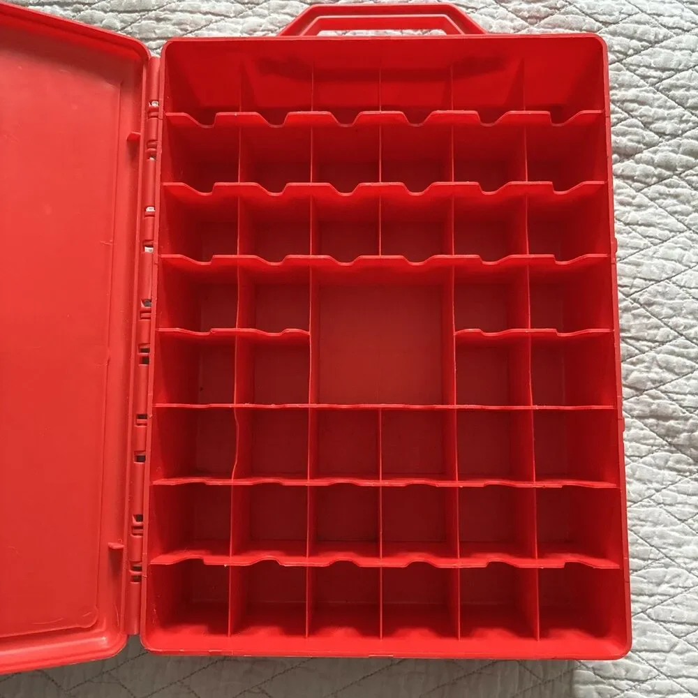 Disney Cars Red Plastic Carrying Storage Case For 50 Vehicles